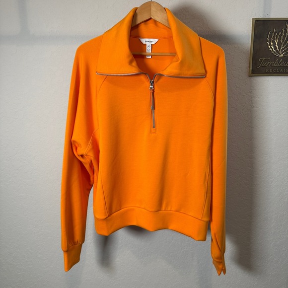 SPANX Tops - Spanx AirEssentials Half Zip Sweatshirt Orange Pullover Womens 1X 1T